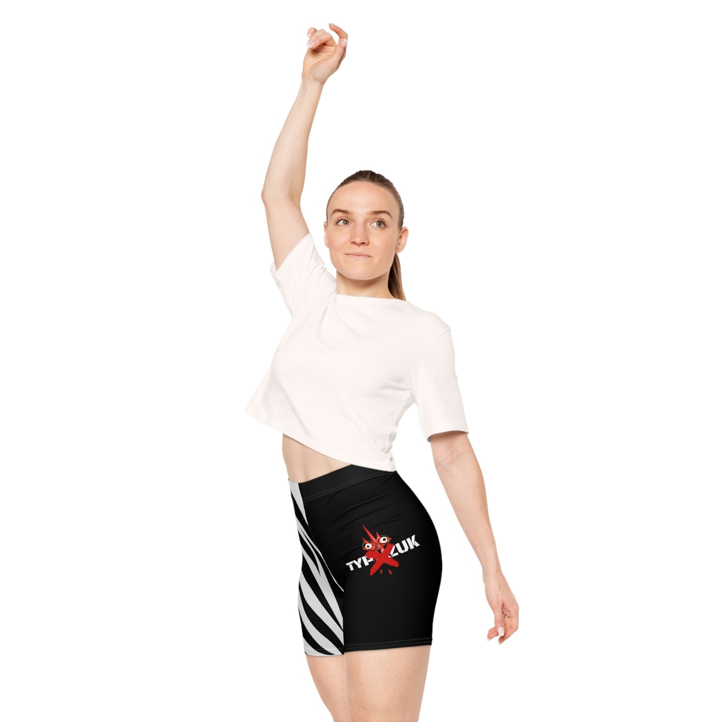 TYPEZUK Zebra Love Biker Shorts