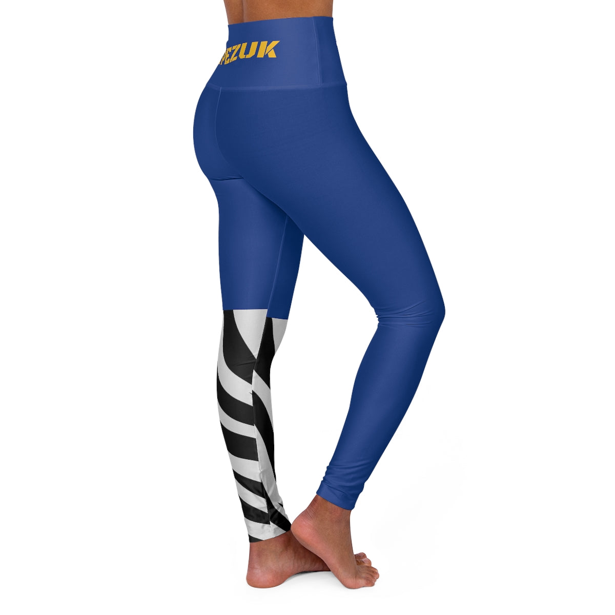 TYPEZUK Yoga Leggings (Black Blue)