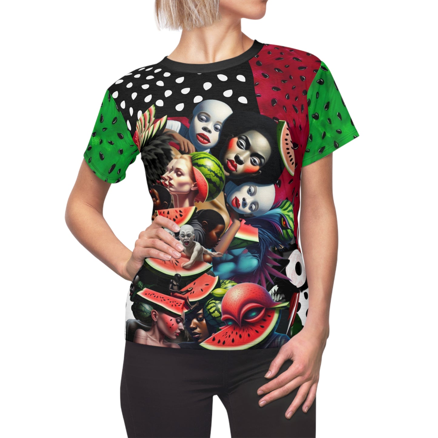 Women’s watermelon Cut & Sew Tee