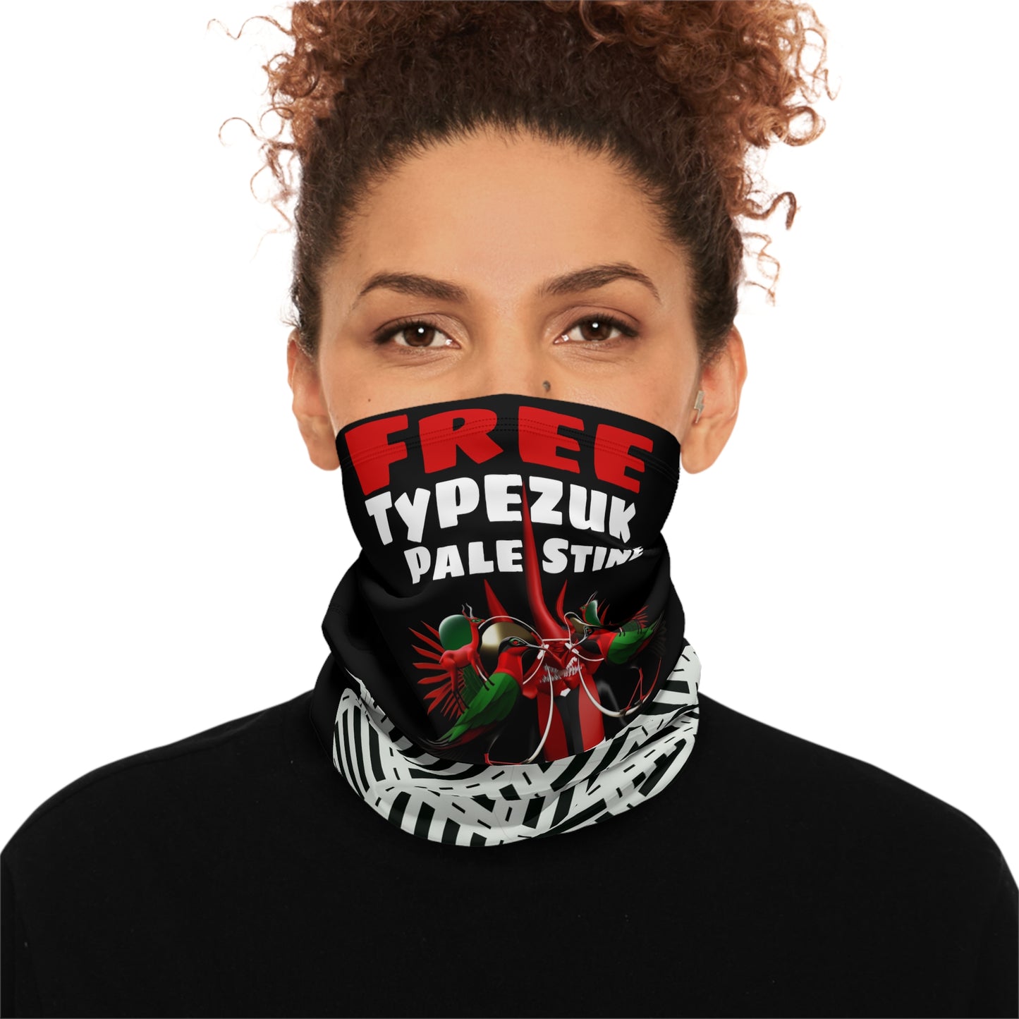 Free Typezuk Palestine Winter Neck Gaiter With Drawstring