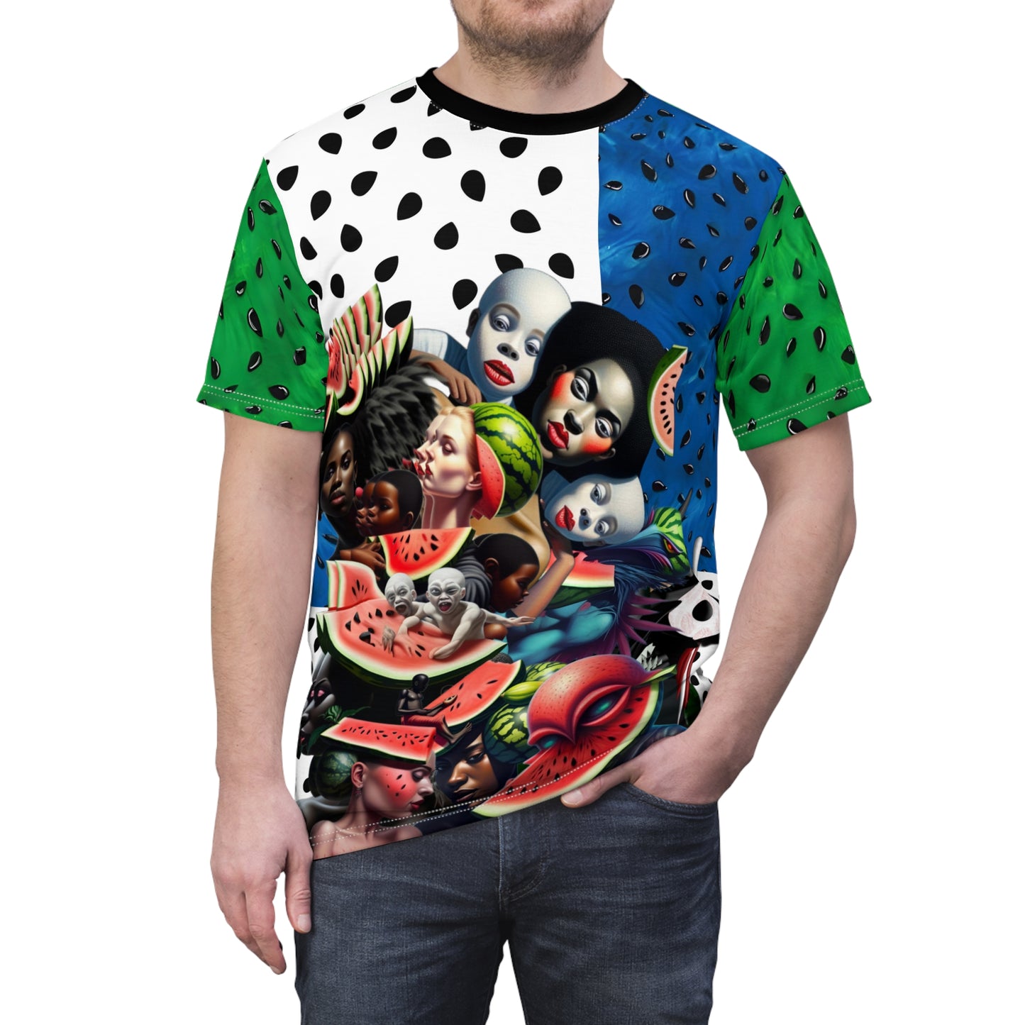 Unisex Watermelon Cut & Sew Tee