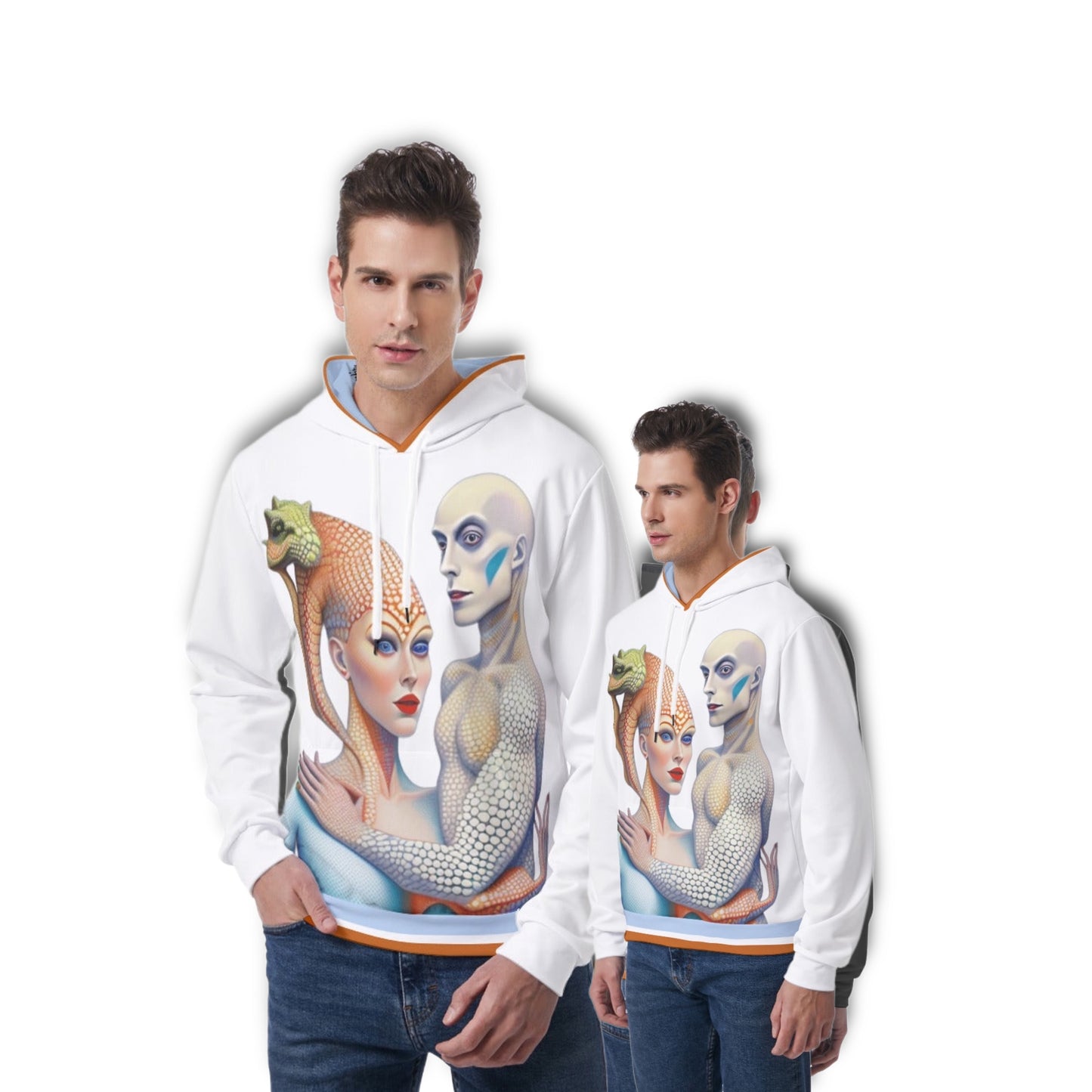 Typezuk Serpentine Passion Men's Thicken Pullover Hoodie With Inner Hood
