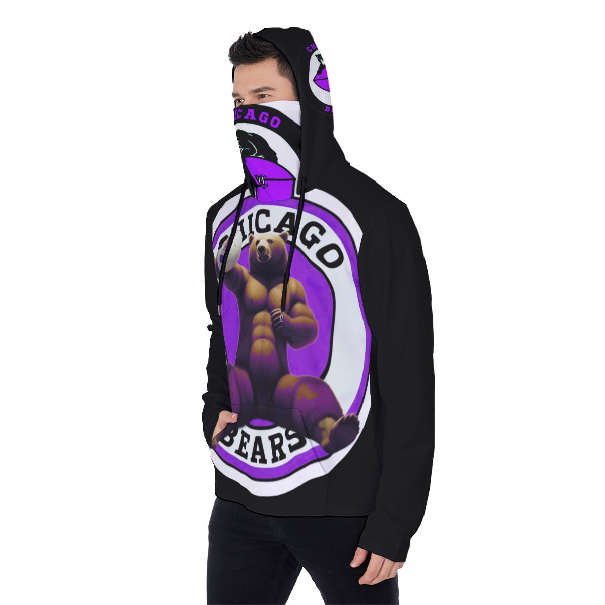 Typezuk Chicago Memorabilia Heavy Fleece Hoodie With Mask