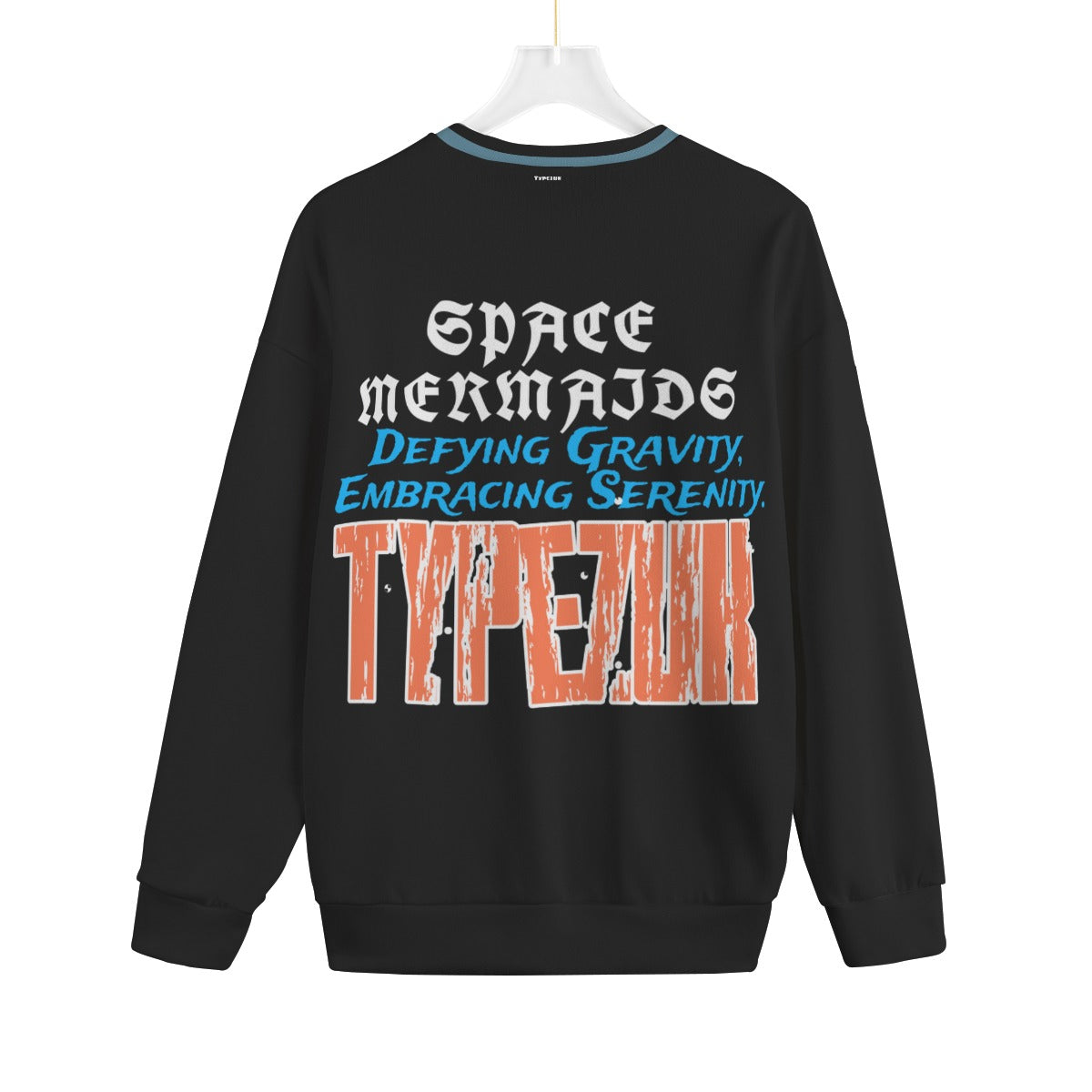 Typezuk Space Mermaid Unisex Drop-shoulder Knitted Fleece Sweater