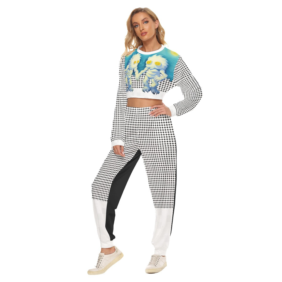 BH91  Women's Crop Sweatshirt Suit