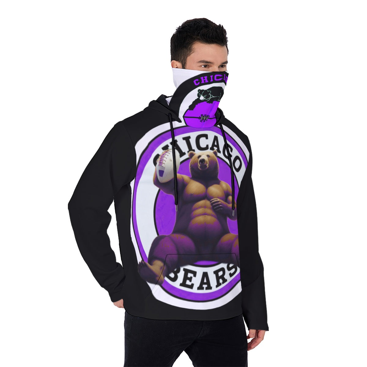 Typezuk Chicago Memorabilia Heavy Fleece Hoodie With Mask