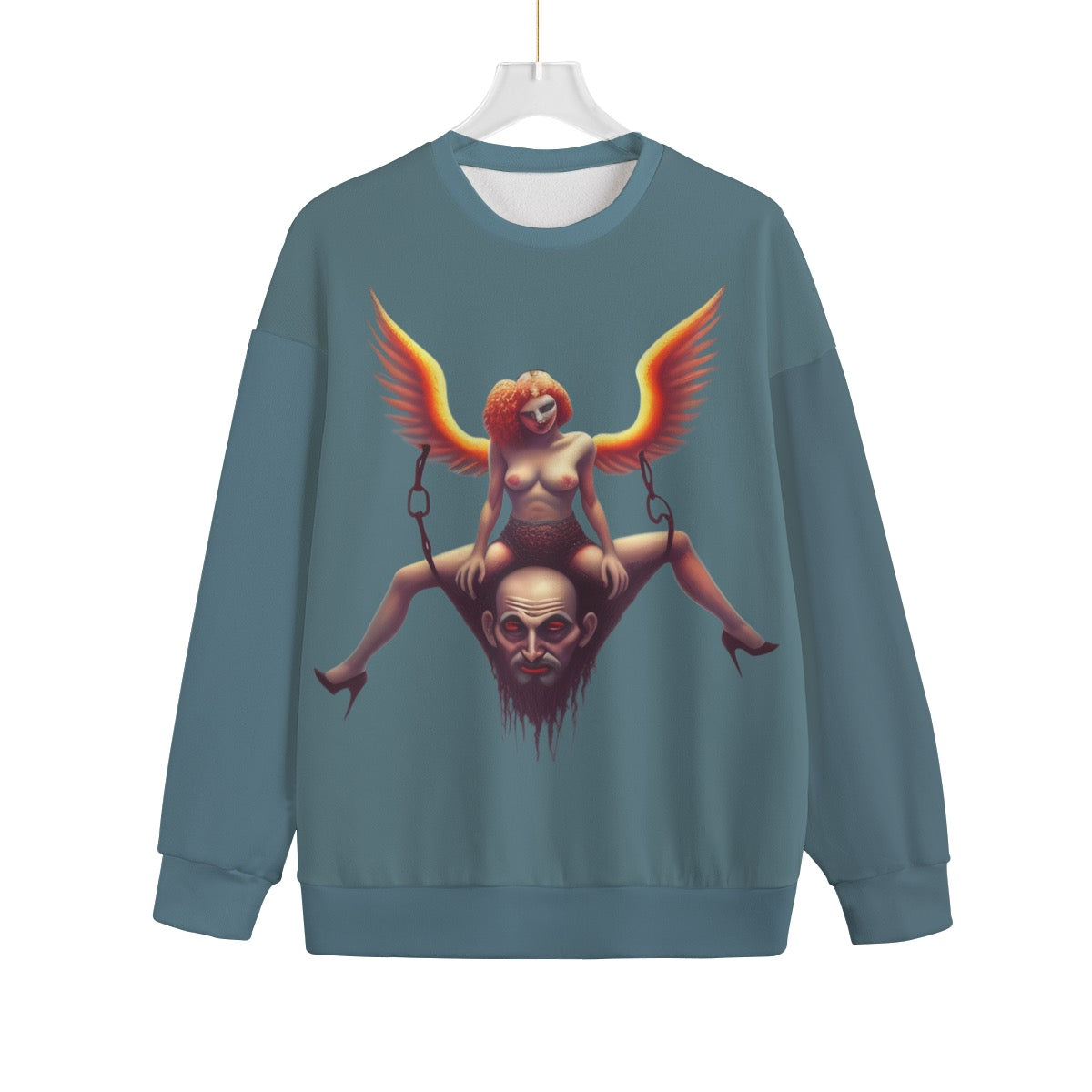 Typezuk Bondage wing Unisex Drop-shoulder Knitted Fleece Sweater