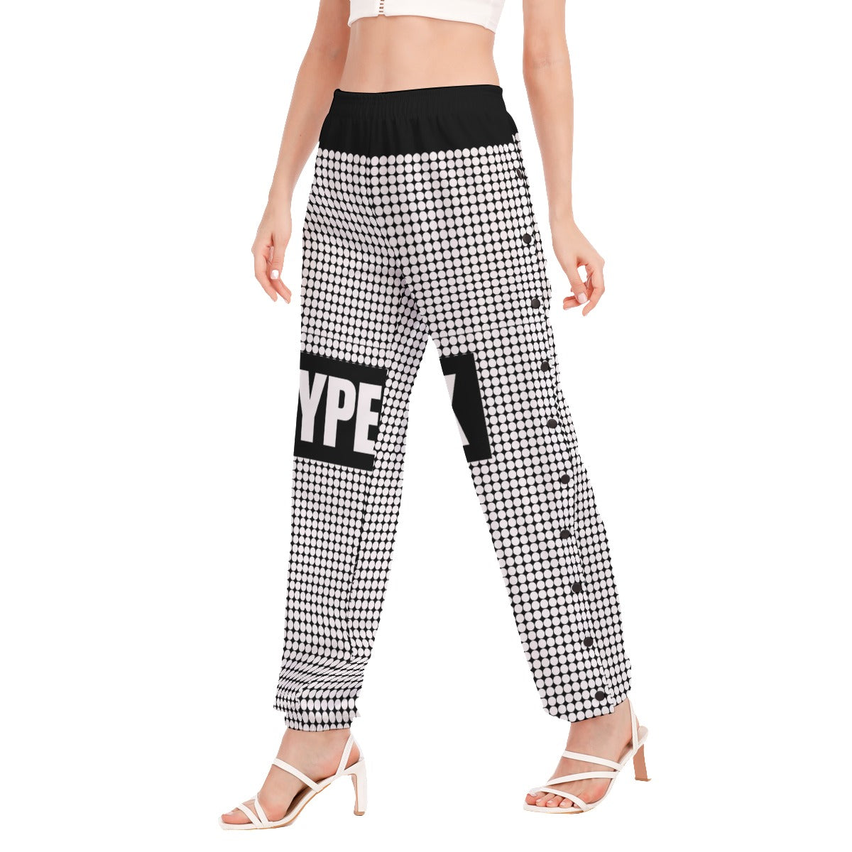 BH91Women's Casual Sport Pants With Side Button Closure