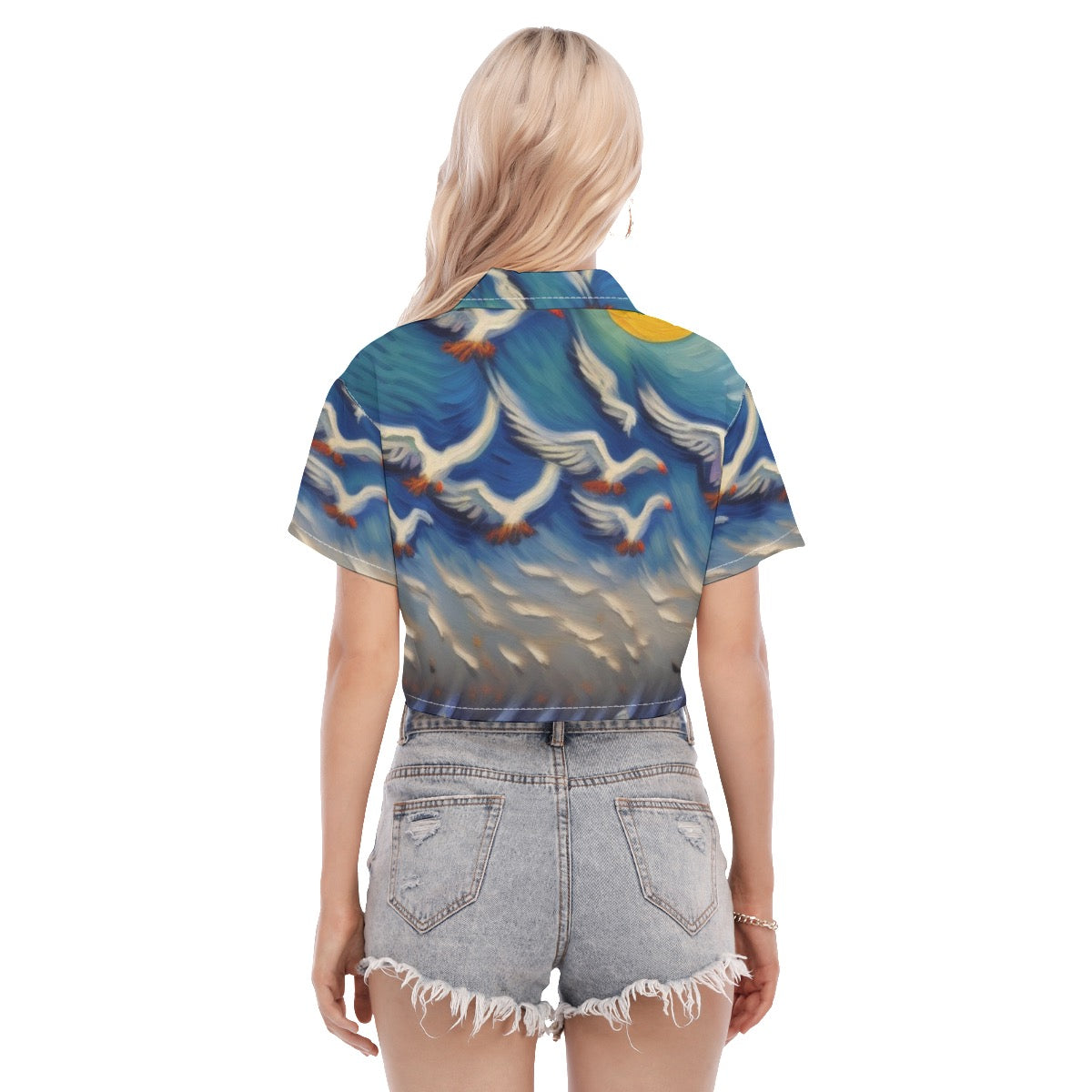 Typezuk Pigeon and Doves Women's Cropped Shirt