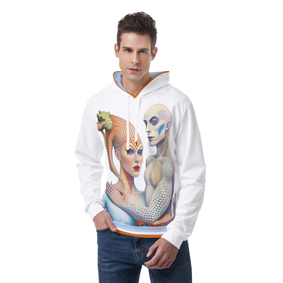 Typezuk Serpentine Passion Men's Thicken Pullover Hoodie With Inner Hood