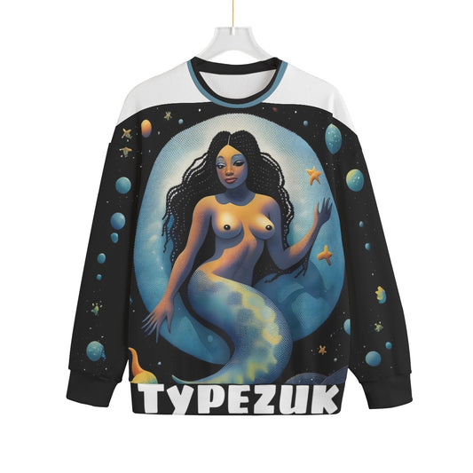 Typezuk Space Mermaid Unisex Drop-shoulder Knitted Fleece Sweater