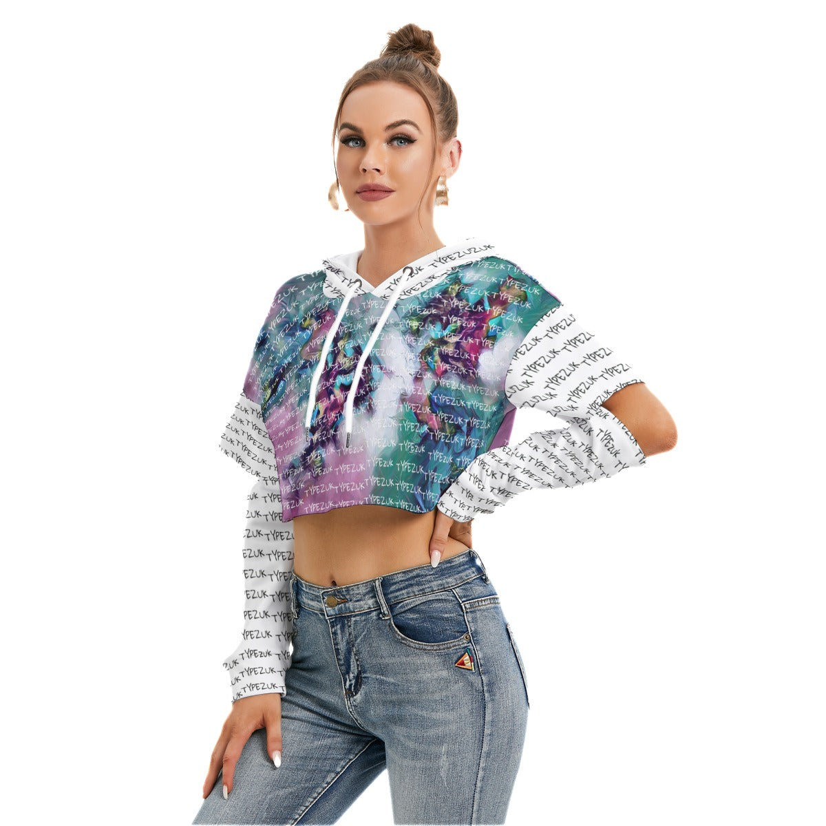 Typezuk Women's Heavy Fleece Hoodie With Hollow Out Sleeve