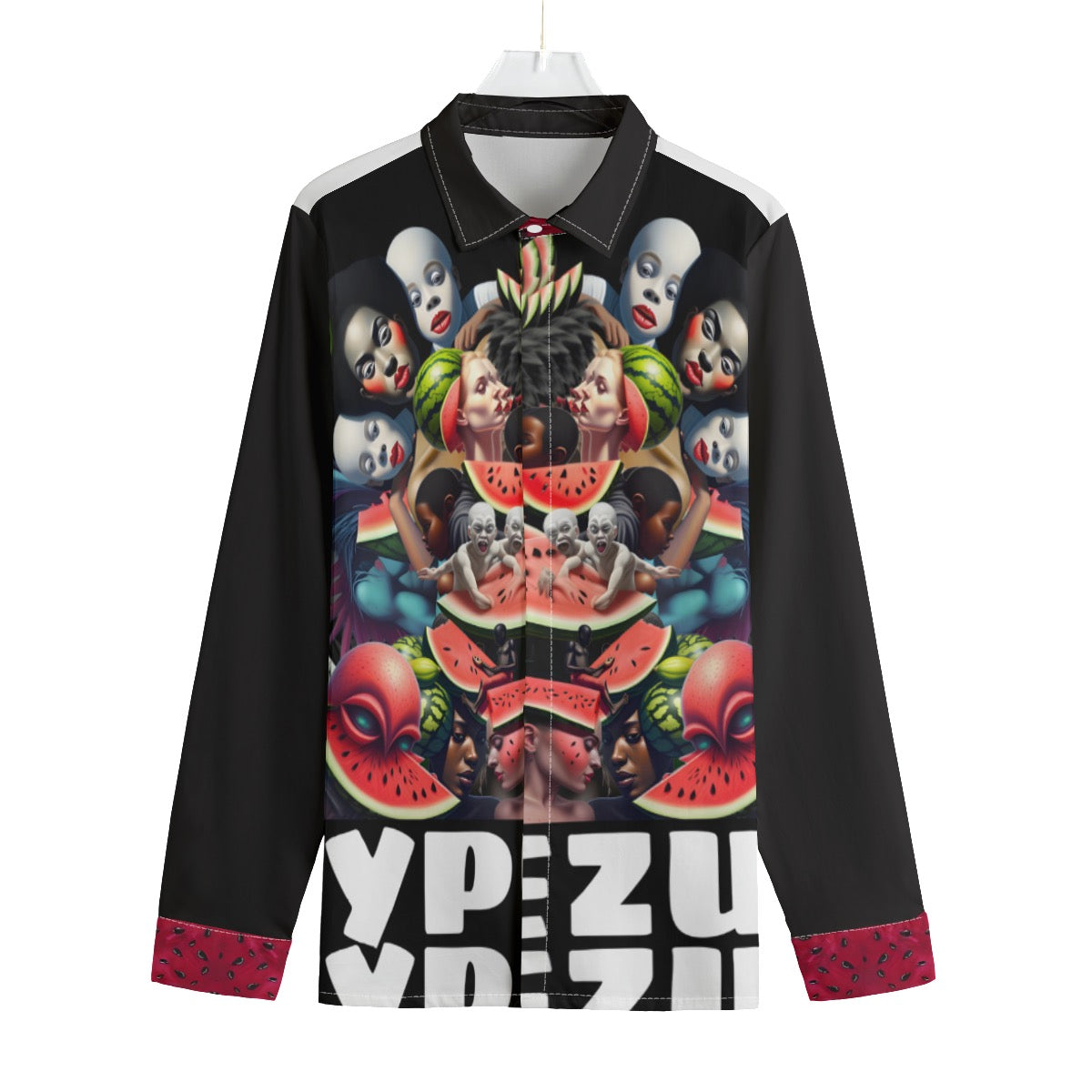 Watermelon Men's Lapel Collar Shirt With Concealed Placket |115GSM Cotton poplin