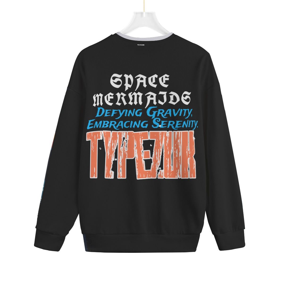 Space Mermaid Unisex Drop-shoulder Knitted Fleece Sweater