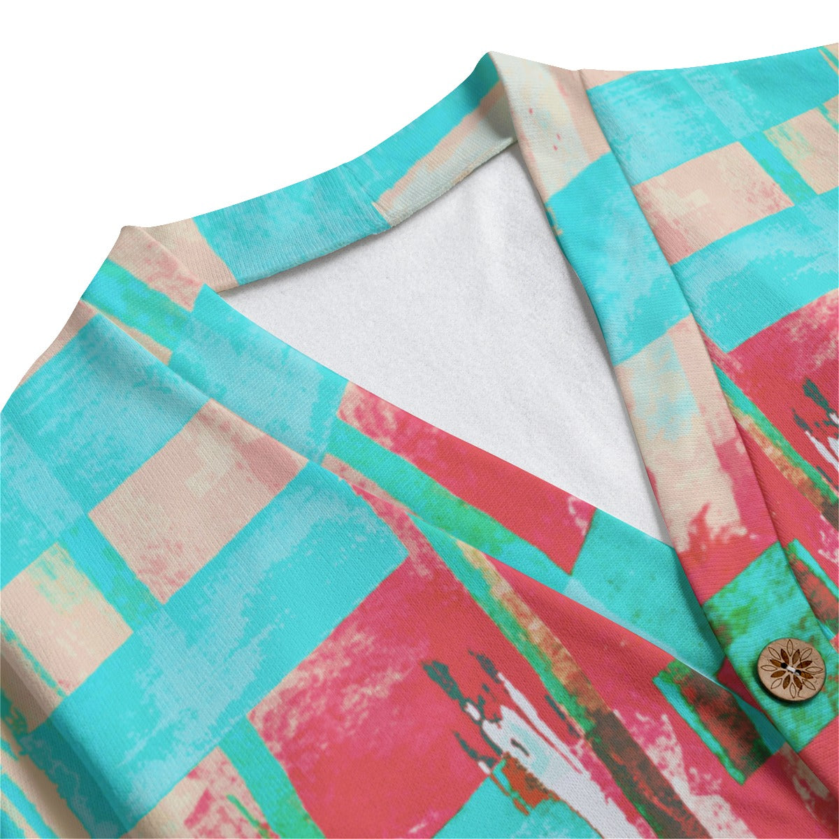 Typezuk Unisex V-neck Knitted Fleece Cardigan With Button Closure