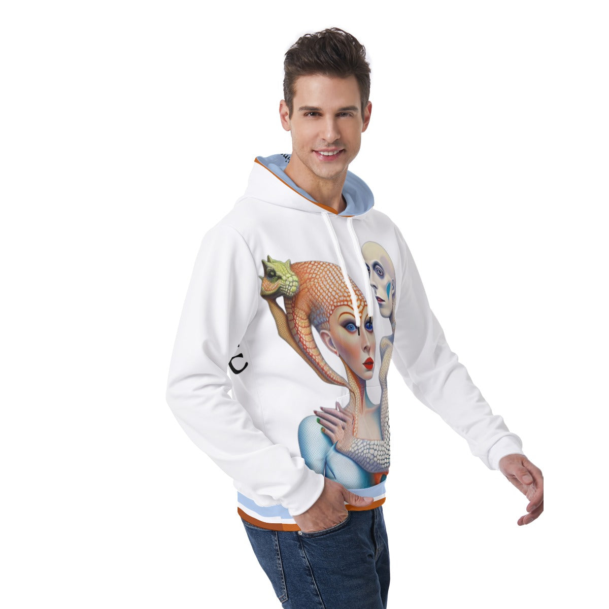 Typezuk Serpentine Passion Men's Thicken Pullover Hoodie With Inner Hood