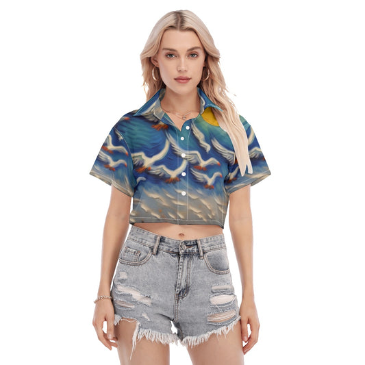 Typezuk Pigeon and Doves Women's Cropped Shirt