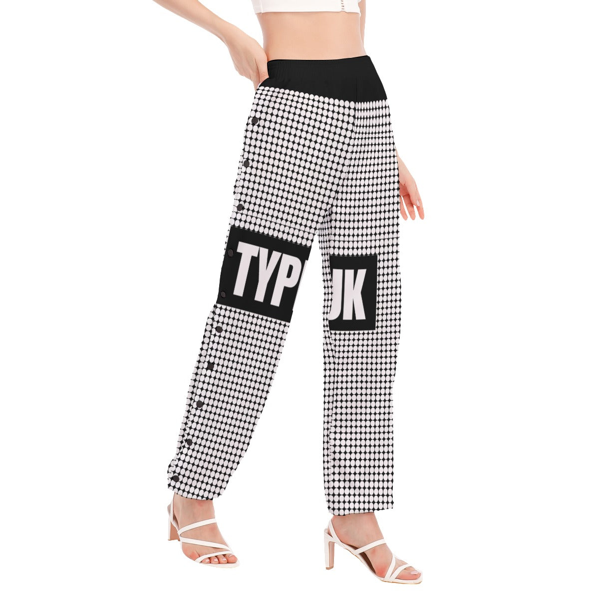 BH91Women's Casual Sport Pants With Side Button Closure