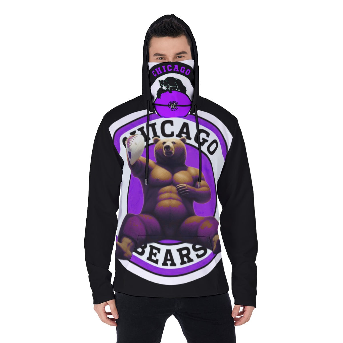 Typezuk Chicago Memorabilia Heavy Fleece Hoodie With Mask