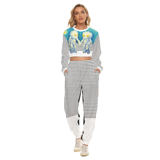 BH91  Women's Crop Sweatshirt Suit