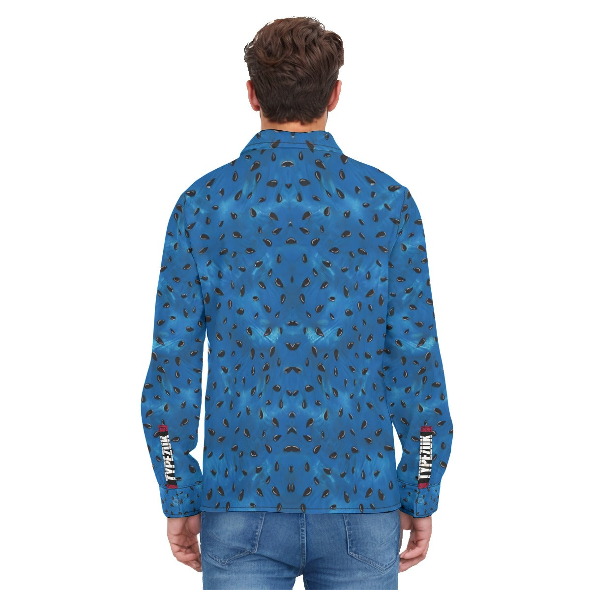 Watermelon  Men's Lapel Collar Shirt With Concealed Placket