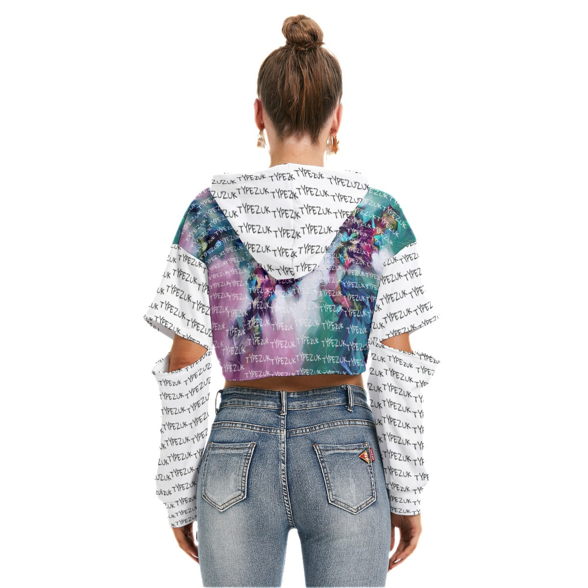 Typezuk Women's Heavy Fleece Hoodie With Hollow Out Sleeve