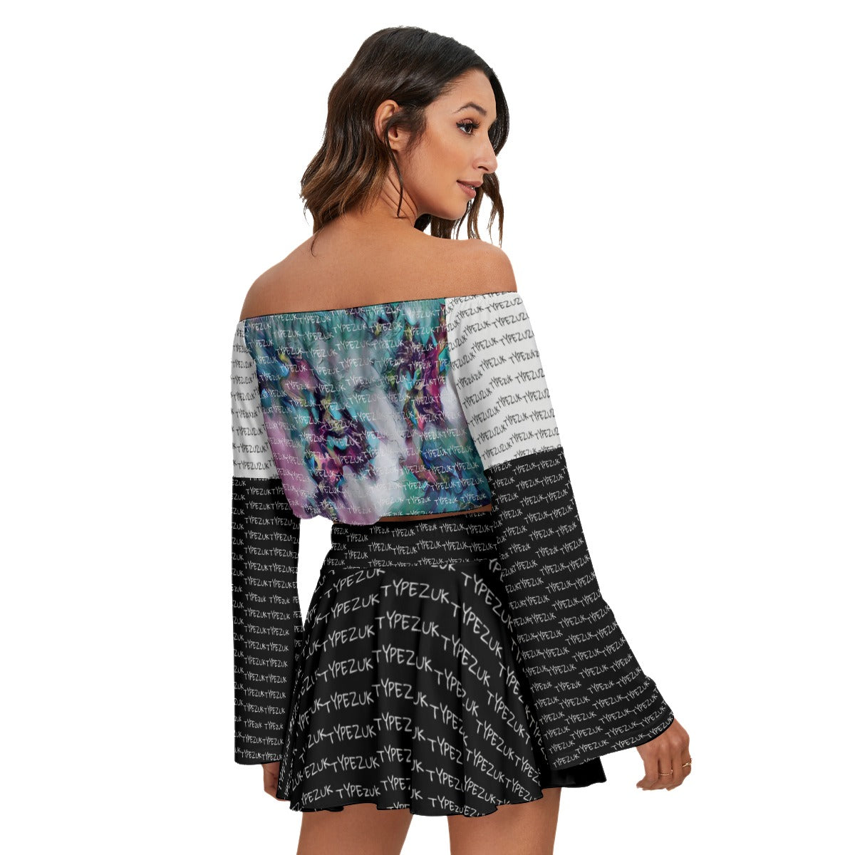 Typezuk Women's Off-shoulder Top And Skirt Set