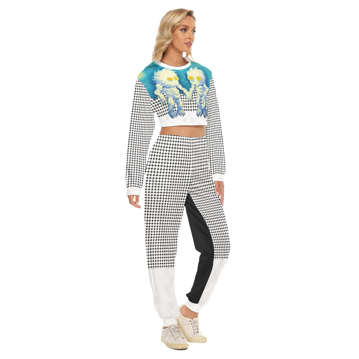 BH91  Women's Crop Sweatshirt Suit