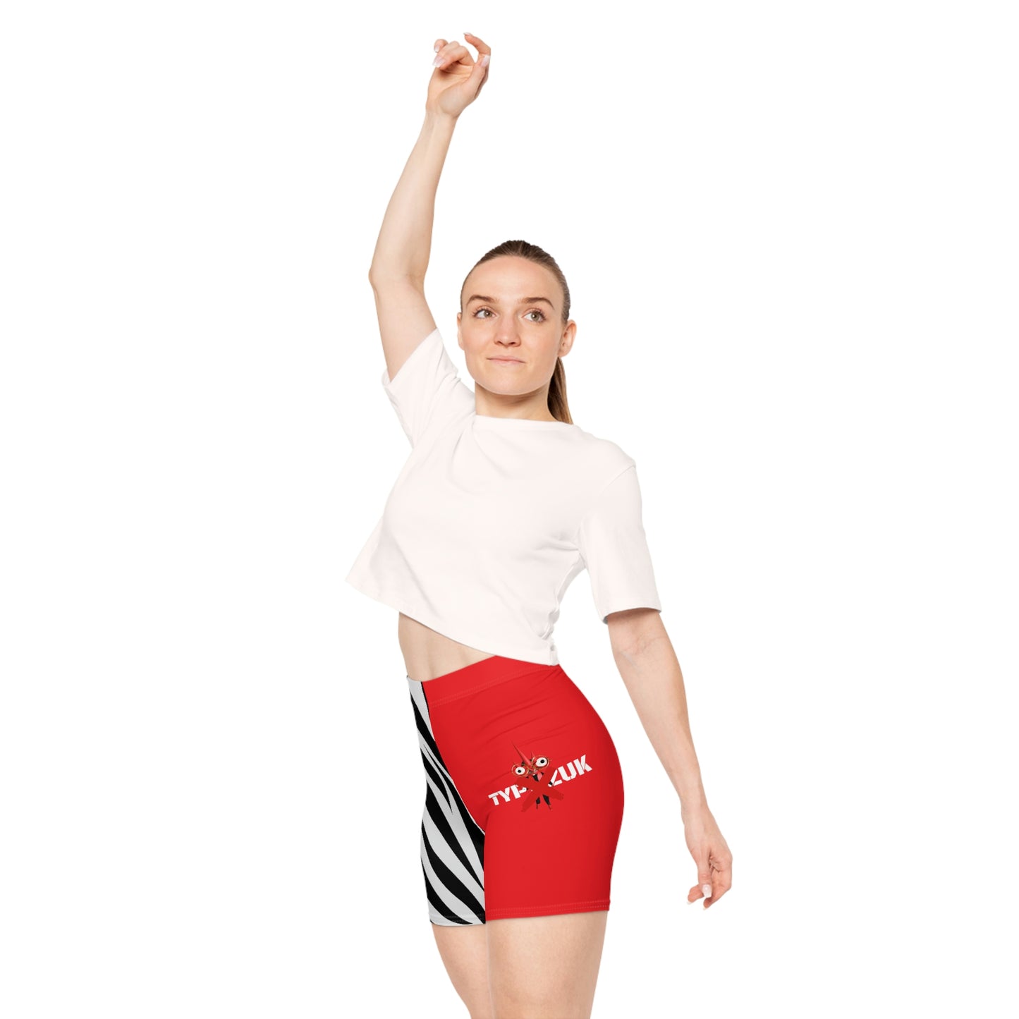 TYPEZUK Zebra Love Biker Shorts