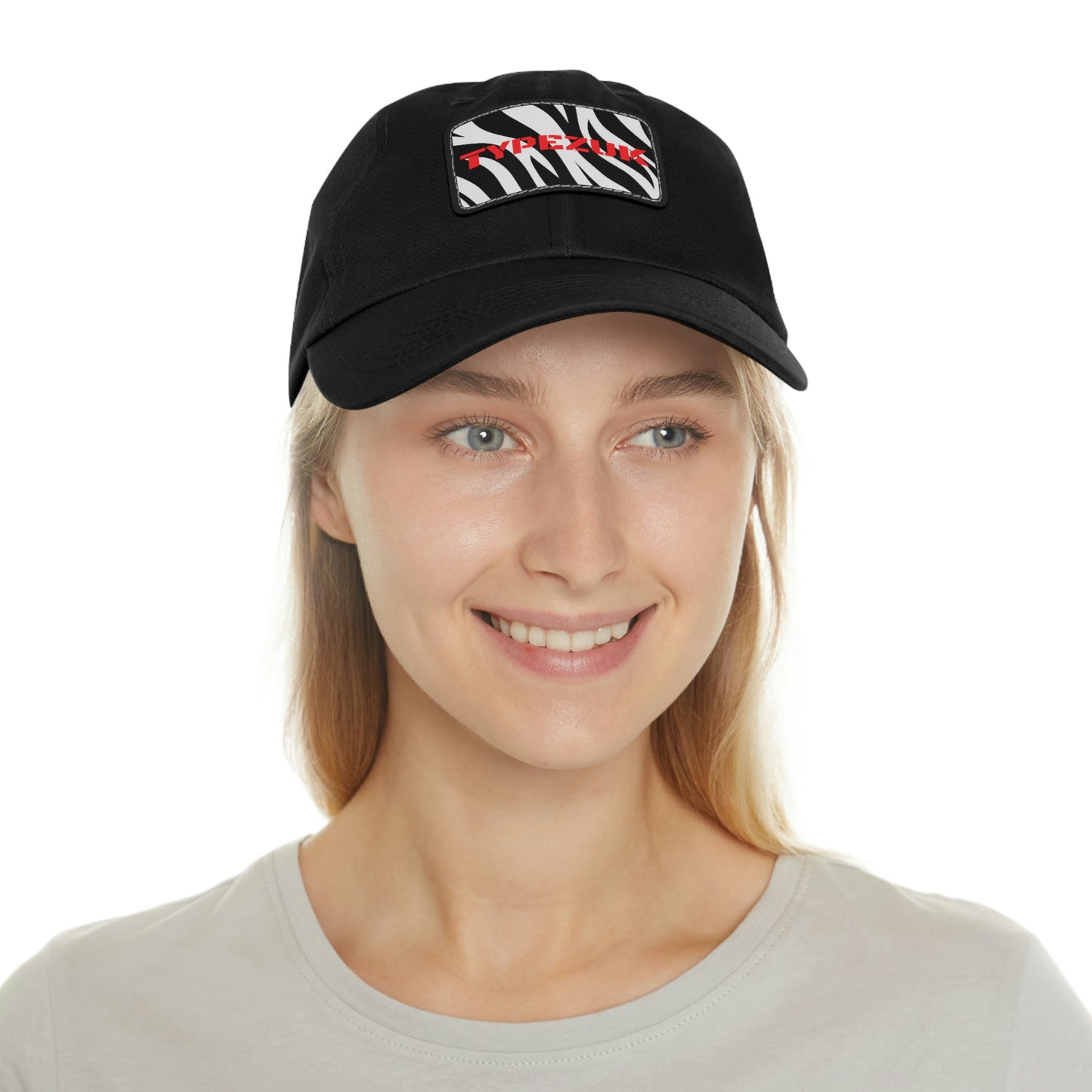 TYPEZUK Zebra Love Dad Hat with Leather Patch