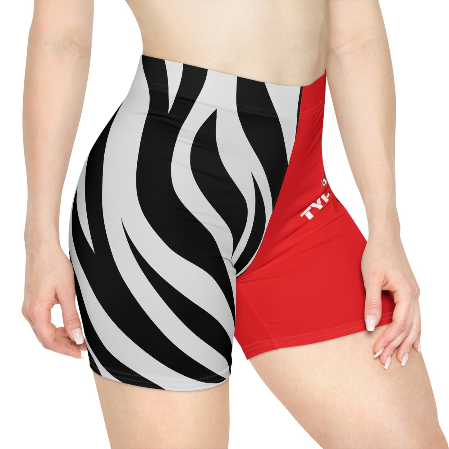 TYPEZUK Zebra Love Biker Shorts