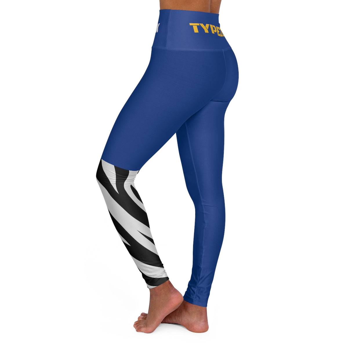 TYPEZUK Yoga Leggings (Black Blue)